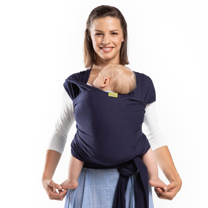 Boba Baby Wrap Carrier - Original Baby Carrier Wrap  Baby Sling for Newborns - Baby Wearing Essentials - Newborn Wrap Swaddle Holder  Newborn to Toddler Infant Baby Sling  7-35 lbs (Navy Blue) - Image 1